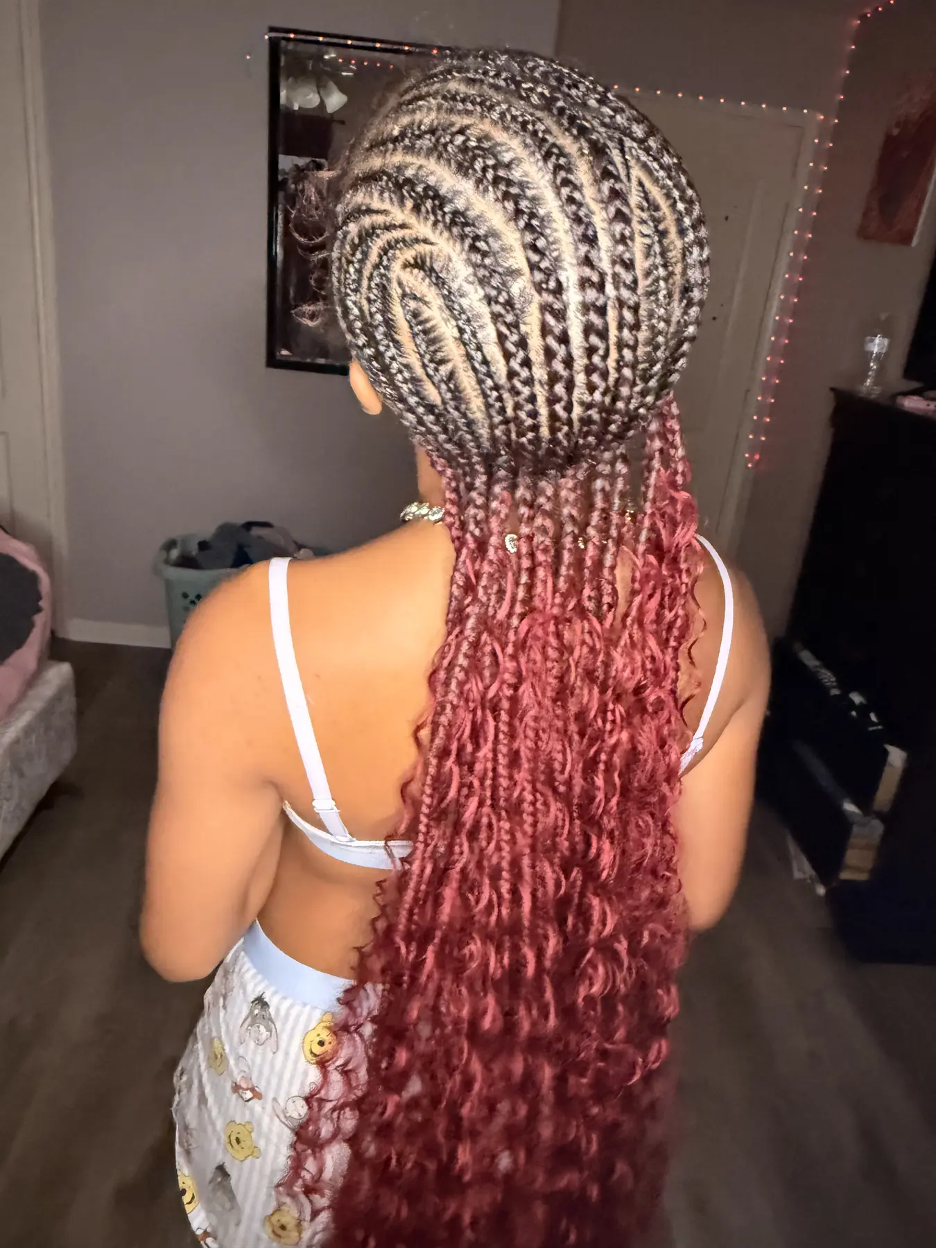 Client wearing finished Fulani braids